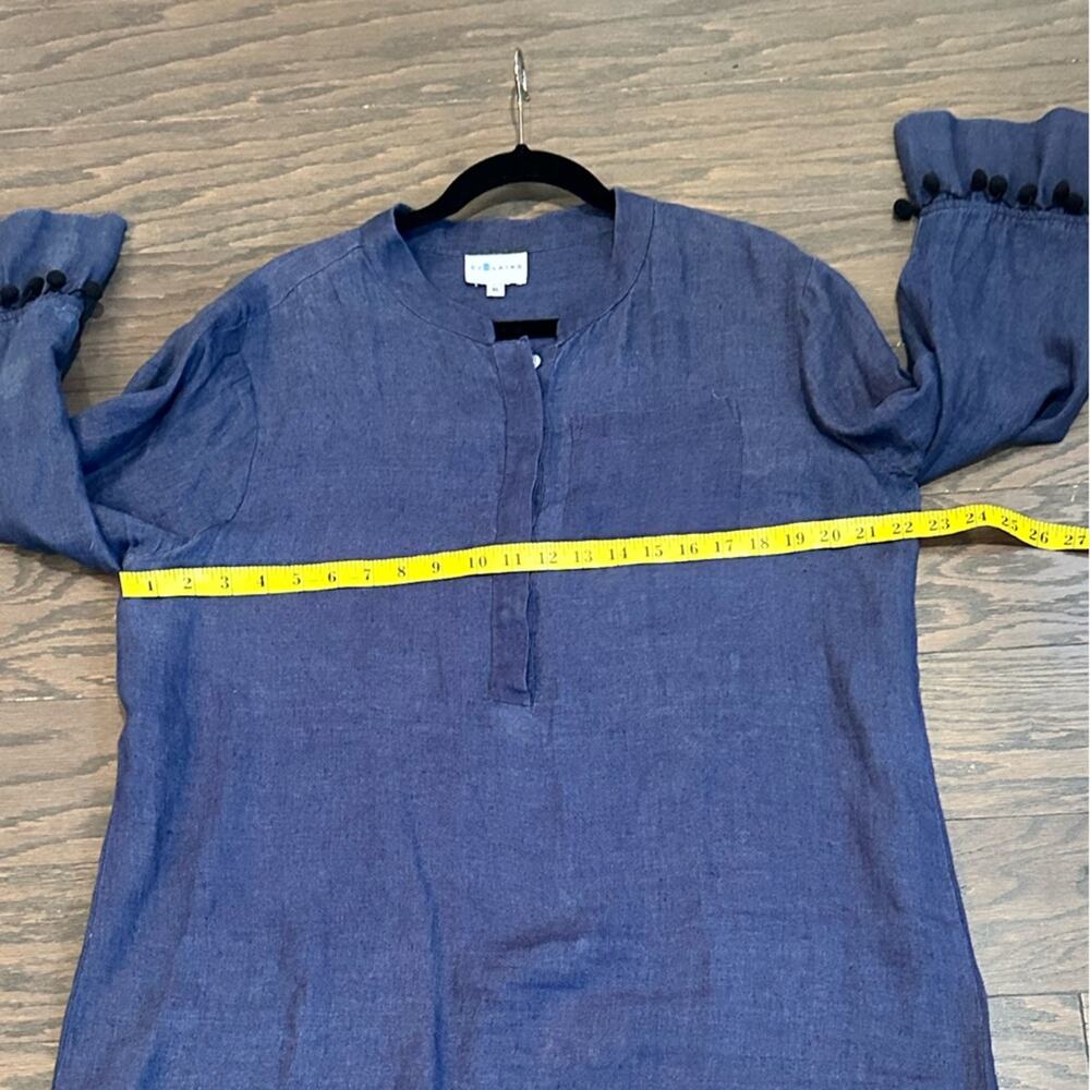 CJ Laing Navy Linen Tunic Dress Cover Up Size XL - Picture 9 of 11